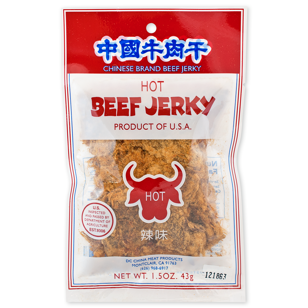 HOT FLAVORED BEEF JERKY 中國牛肉干 辣味-Chinese Brand Beef Jerky