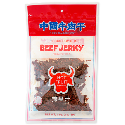 HOT FRUIT FLAVORED BEEF JERKY 中國牛肉干 辣果汁味-Chinese Brand Beef Jerky