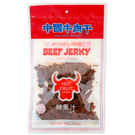 HOT FRUIT FLAVORED BEEF JERKY 中國牛肉干 辣果汁味-Chinese Brand Beef Jerky